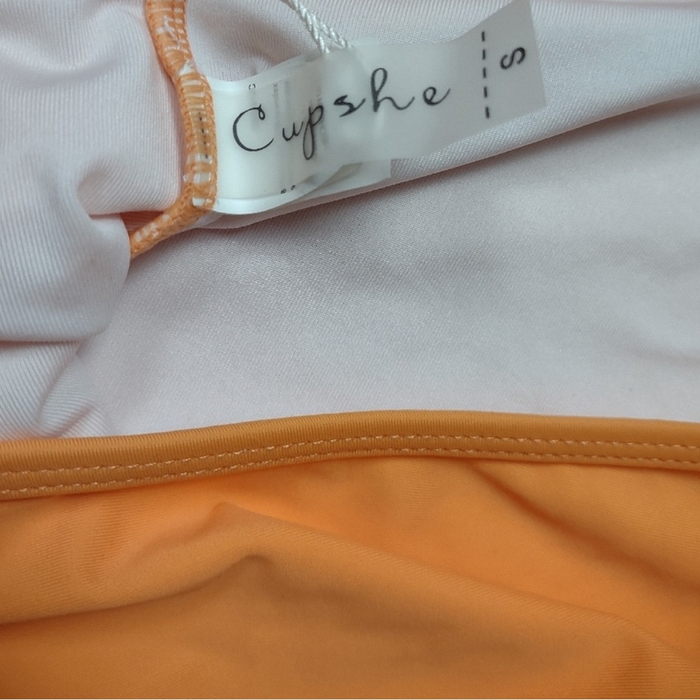 Cupshe Orange One Piece Swimsuit Women's Small New - Picture 2 of 4